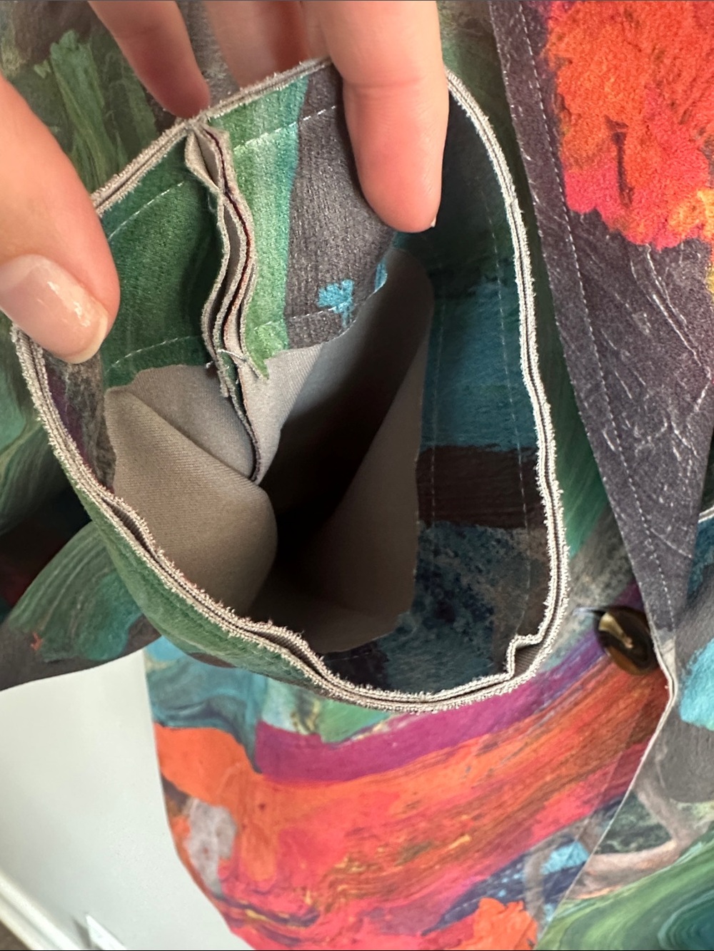 Colorwash Abstract Blazer Jacket - Claire Desjardins- Teal, Green & Coral - Picture 7 of 16
